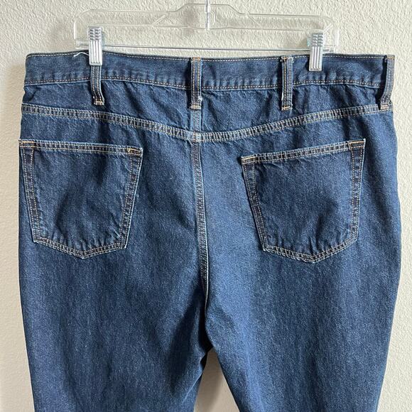 Old Navy Bootcut Jeans Men's 44x34 Dark Wash High Rise 100% Cotton Non Stretch - Picture 4 of 7